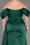Robe De Fiançailles Grande Taille Longue Satin Émeraude ABU3655