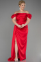 Robe de Soirée Grande Taille Longue Satin Rouge ABU1626
