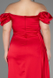 Robe de Soirée Grande Taille Longue Satin Rouge ABU1626