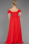 Robe de Soirée Grande Taille Longue Mousseline Corail ABU3738