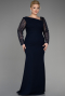 Robe De Mariée Grande Taille Longue Bleu Marine ABU3713