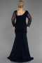 Robe De Mariée Grande Taille Longue Bleu Marine ABU3713