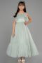 Robe de Soirée Enfants Longue Turquoise ABU3726