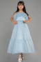 Robe de Soirée Enfants Longue Bleu ABU3726