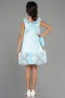 Robe de Soirée Enfants Courte Satin Menthe ABK1994