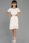Robe de Soirée Enfants Midi Blanc ABK1948