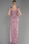 Robe de Soirée Longue Squameuse Poudre ABU3201