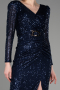 Robe De Soirée Midi Bleu Marine ABK1808