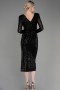 Robe De Soirée Midi Noir ABK1808