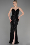 Robe Queue de Poisson Longue Noir ABU3768
