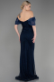 Robe Queue de Poisson Longue File Bleu Marine ABU3769