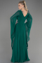 Robe de Soirée Longue Mousseline Émeraude ABU3541