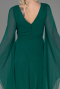 Robe de Soirée Longue Mousseline Émeraude ABU3541