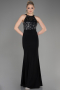 Robe Queue de Poisson Longue Noir-Argent ABU608