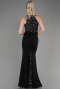 Robe Queue de Poisson Longue Noir-Argent ABU608