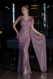 Robe de Soirée Longue Squameuse Poudre ABU3201
