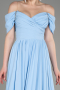 Robe de Soirée Longue Mousseline Bleu ABU3827