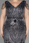 Robe De Fiançailles Grande Taille Longue Squameuse Anthracite ABU3845
