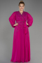 Robe De Soirée Grande Taille Mousseline Longue Fushia ABU3075