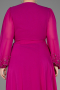 Robe De Soirée Grande Taille Mousseline Longue Fushia ABU3075