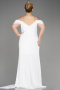 Robe De Soirée Grande Taille Mousseline Longue Blanc ABU3742