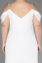 Robe De Soirée Grande Taille Mousseline Longue Blanc ABU3742