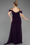 Robe De Soirée Grande Taille Longue Mousseline Violet Foncé ABU3742