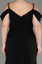 Robe De Soirée Grande Taille Longue Mousseline Noir ABU3742