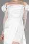 Robe de Soirée Longue Satin Blanc ABU3867
