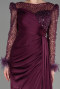 Robe De Soirée Satin Longue Couleur Cerise ABU3673