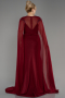 Robe de Soirée Grande Taille Longue Mousseline Rouge Bordeaux ABU3913