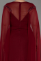 Robe de Soirée Grande Taille Longue Mousseline Rouge Bordeaux ABU3913