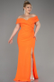 Robe de Soirée Grande Taille Longue Orange ABU3172