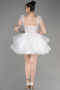 Robe de Fiançaille Courte Blanc ABK2079