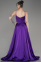 Robe De Soirée Satin Longue Violet ABU1601