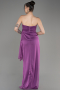 Robe de Soirée Longue Mousseline Violet ABU3947