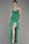 Robe de Soirée Longue Mousseline Vert ABU3947