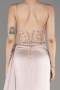 Robe de Soirée Longue Satin Beige ABU3875