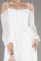 Robe de Soirée Longue Mousseline Blanc ABU3914