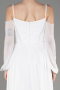 Robe de Soirée Longue Mousseline Blanc ABU3914