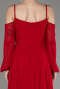 Robe de Soirée Longue Mousseline Rouge ABU3914