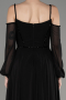 Robe de Soirée Longue Mousseline Noir ABU3914