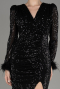 Robe Queue de Poisson Longue Squameuse Noir ABU3177