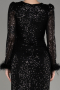 Robe Queue de Poisson Longue Squameuse Noir ABU3177