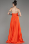 Robe de Soirée Longue Satin Orange ABU3965