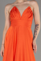Robe de Soirée Longue Satin Orange ABU3965