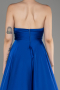 Robe de Soirée Longue Satin Bleu Saxe ABU3965