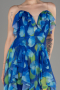 Robe de Soirée Longue Bleu Saxe ABU3975