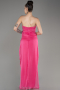 Robe de Soirée Longue Mousseline Fushia ABU3947