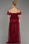 Robe De Fiançailles Grande Taille Squameuse Longue Rouge Bordeaux ABU3579